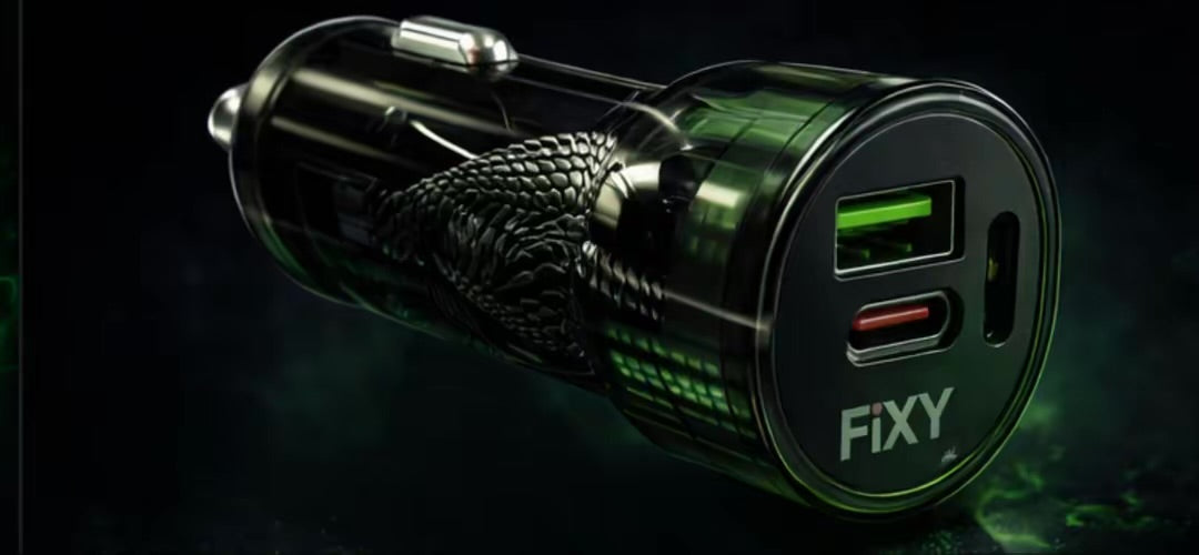 FiXY Venom Flow Dual Port Car Charger – Fast USB Car Charger