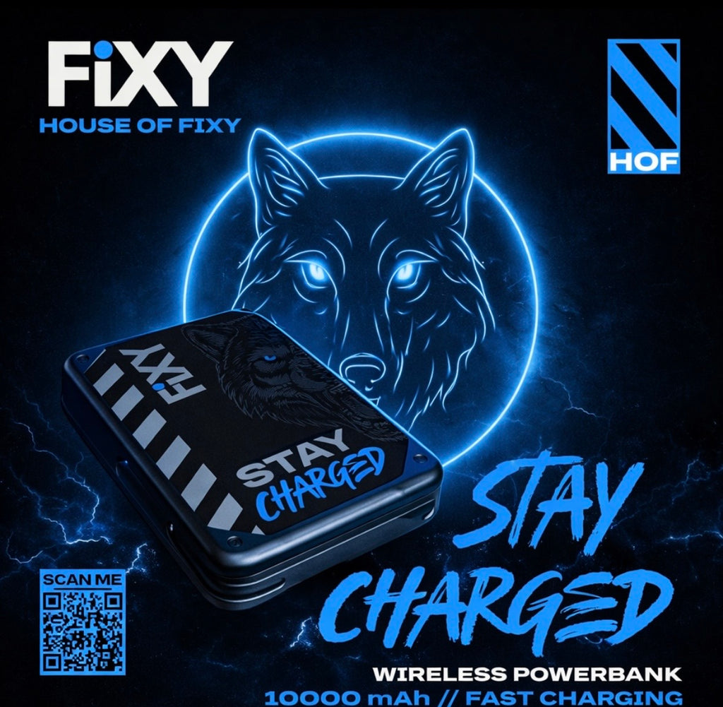FiXY Stay Charged Wireless Power Bank – 10,000mAh Fast Charging
